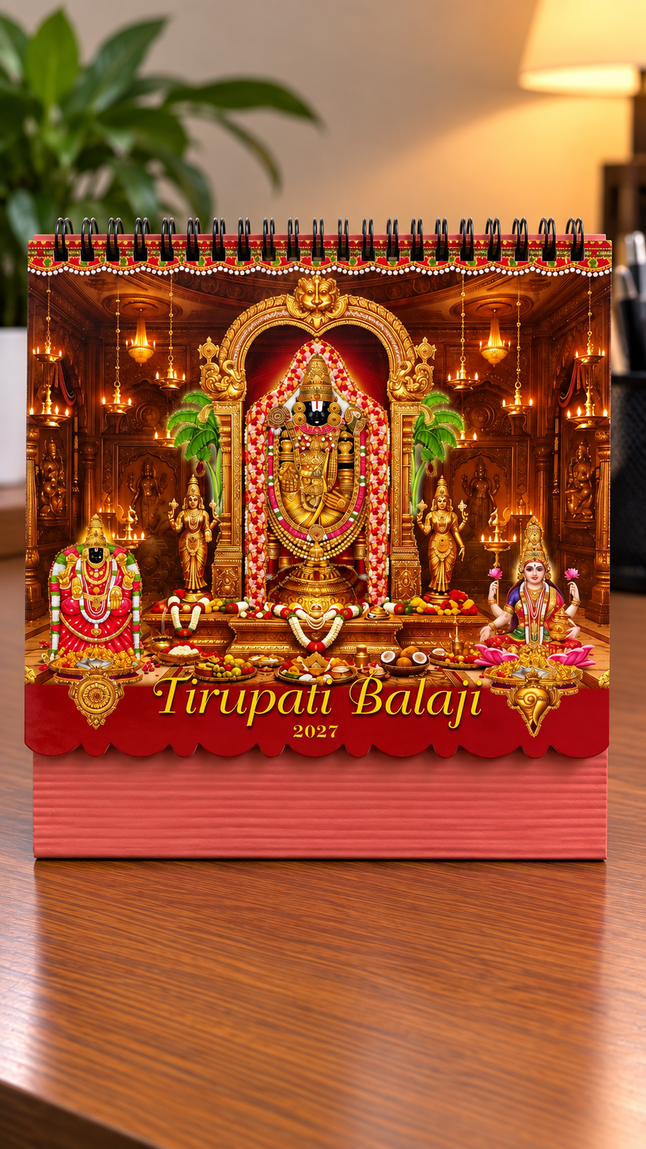 Tirupati Balaji 2027 Theme Table Calendar For Home/Office