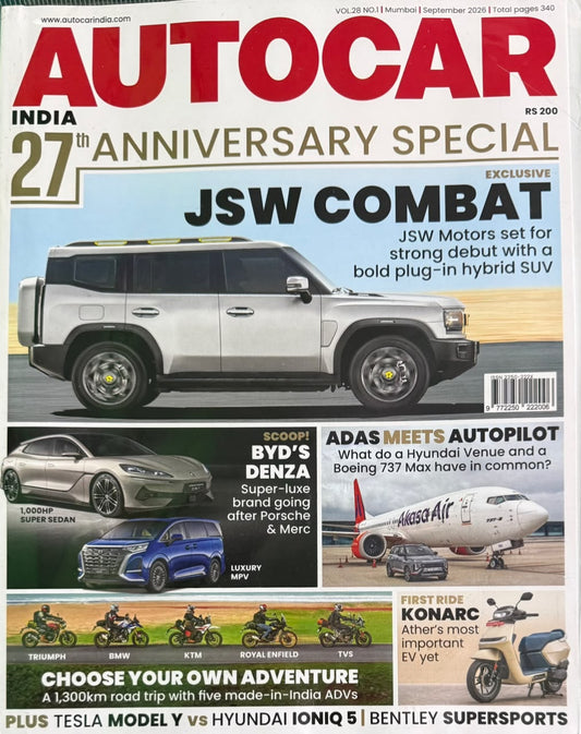 Autocar India magazine September 2026