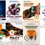 Vision IAS PT 365 English Set of 7 2025 Photocopy B/W (Includes Polity, Culture, Social Issues, International, Science and Technology, Environment and Economy 2025)