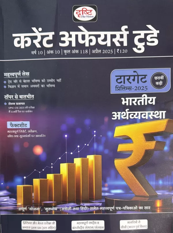 Drishti IAS Current Affairs Today Hindi April 2025 Target Prelims 2025 Bhartiya Arthvyavastha scaled